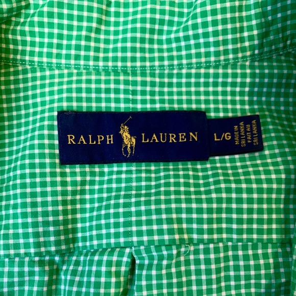 Ralph Lauren Green Gingham Button Down - Picture 3 of 5